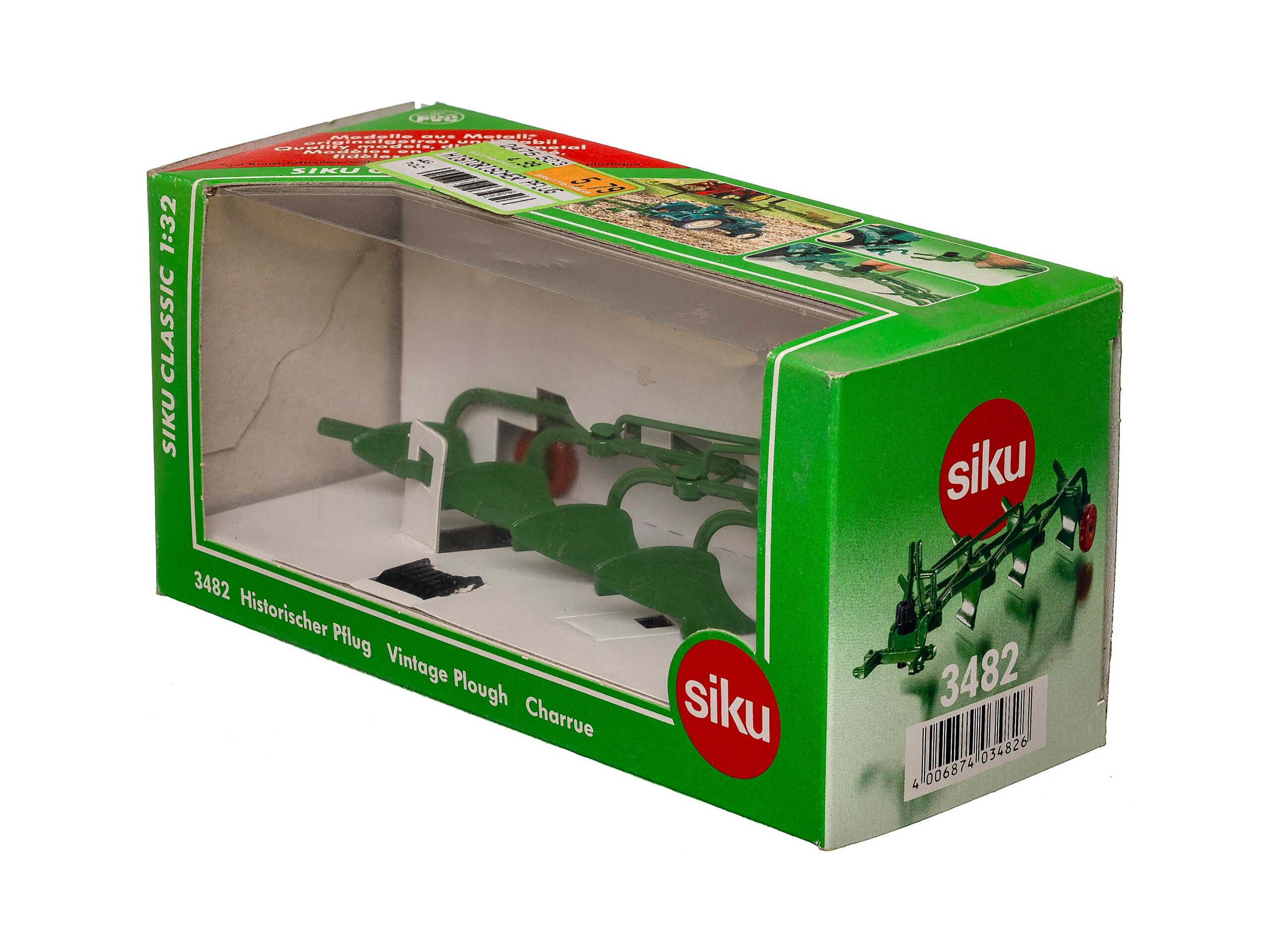 Siku Farmer Classic 3482 Historischer Pflug für Traktor 1:32 OVP